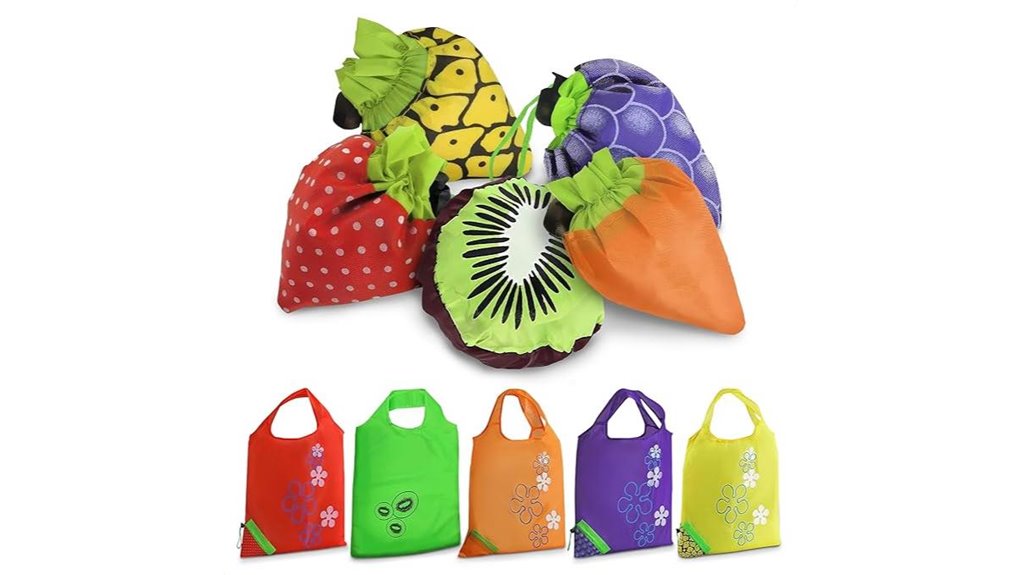 Best Reusable Shopping Bags That Pack Tiny (Keychain Size) 7 reusable 15x15 fruit totes