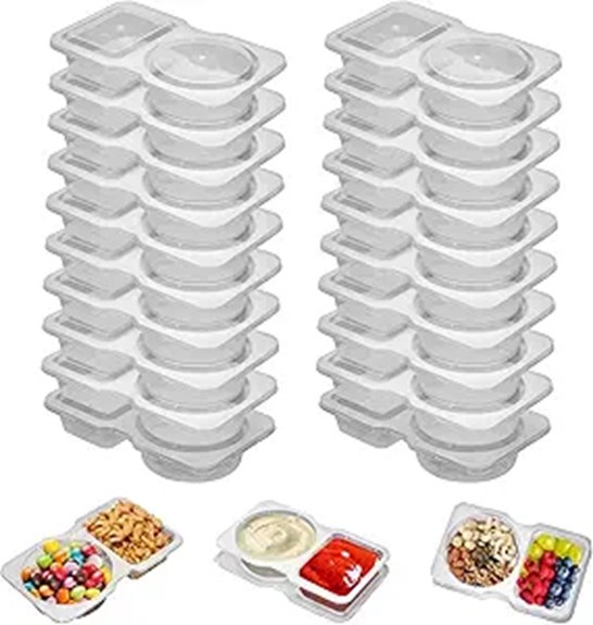 Reusable Snack Containers That Make Day Tours Easier 10 reusable 20 pack dual compartment containers