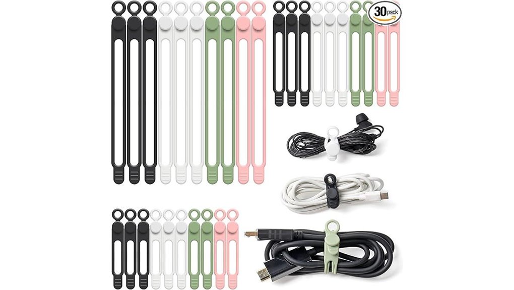 reusable 30 pack silicone ties