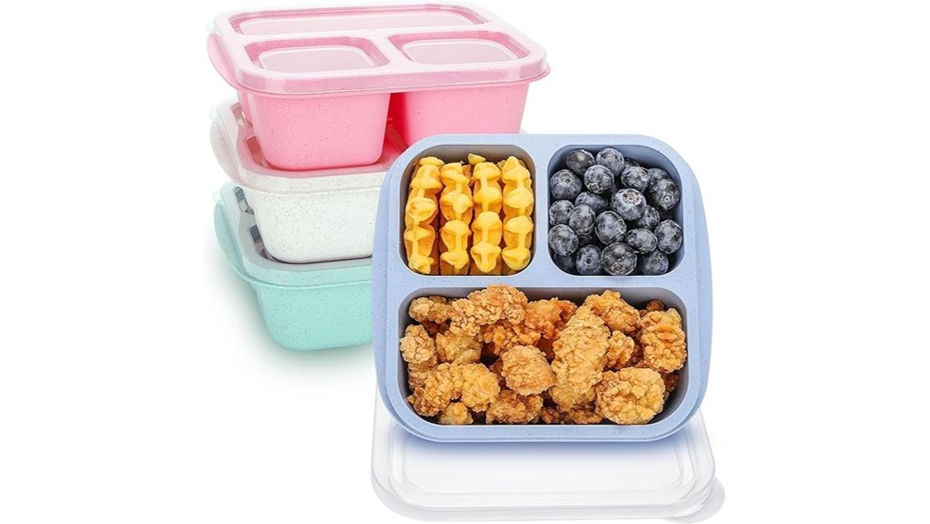 reusable 3 compartment bento pack
