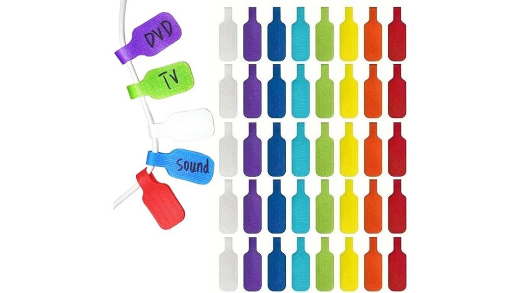 Reusable Cable Labels for Travel Kits (Color-Coded) Stay Tidy 8 reusable 40 piece velcro labels