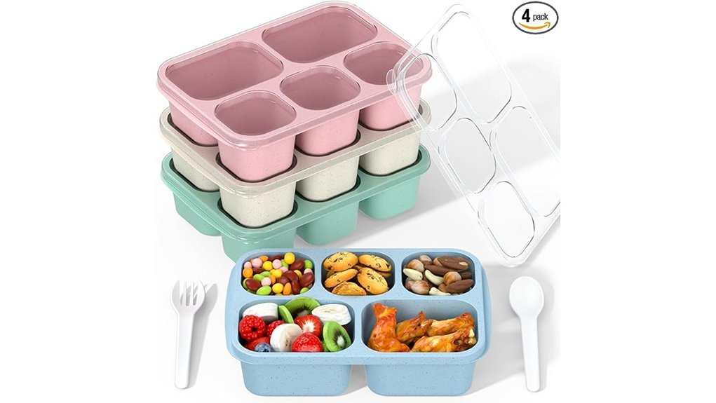 reusable 4 compartment bento box
