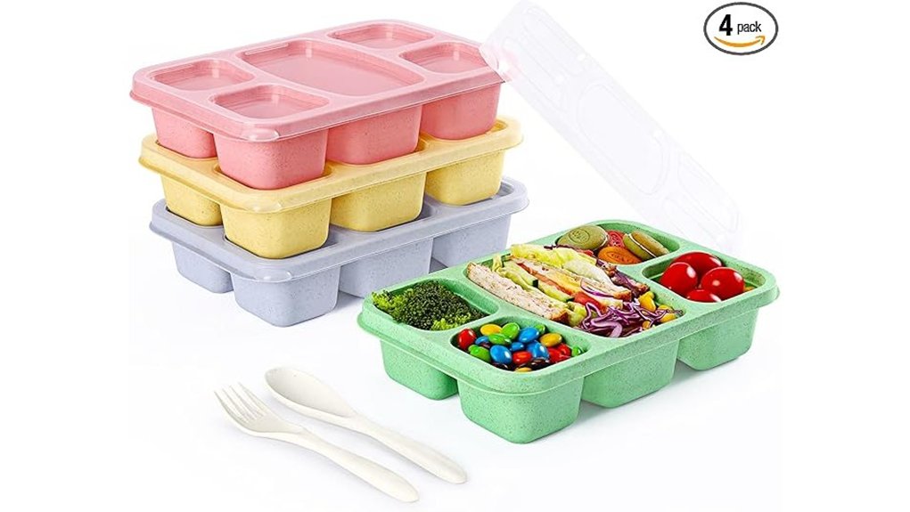 reusable 5 compartment bento pack