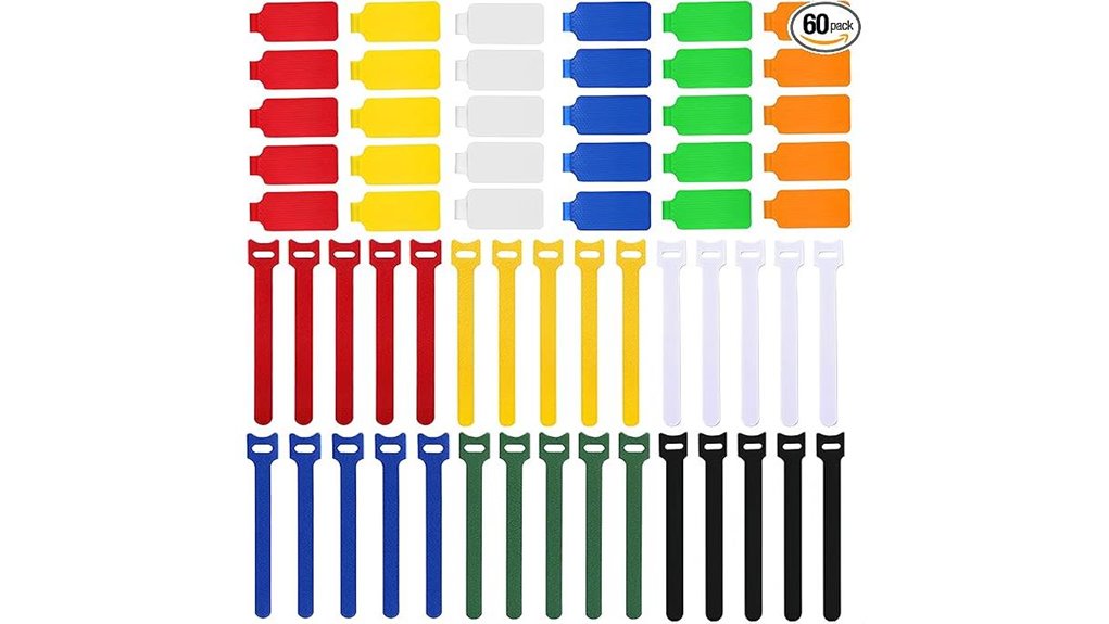 Reusable Cable Labels for Travel Kits (Color-Coded) Stay Tidy 1 reusable 60 cord color coded kit