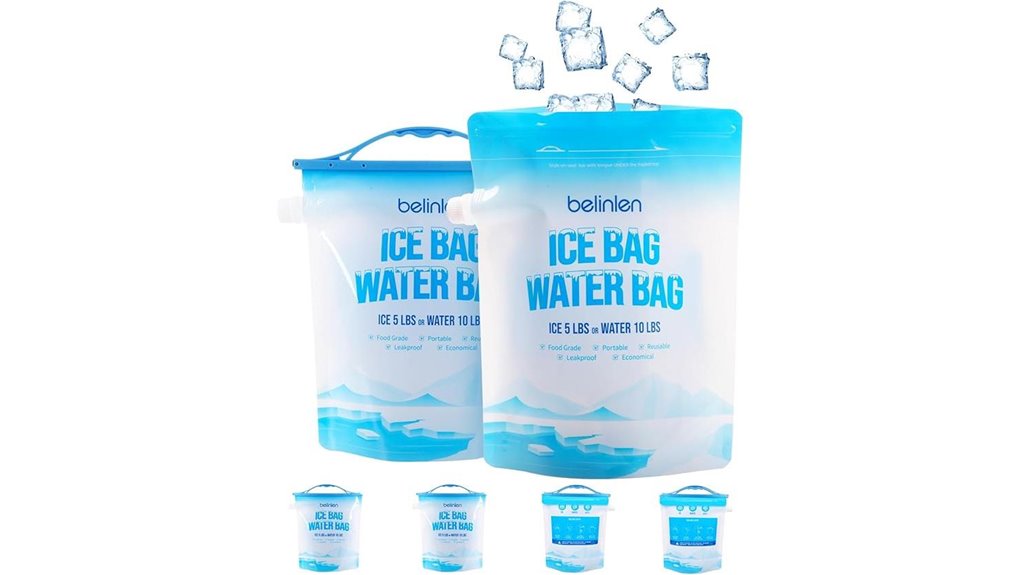 Reusable Ice Cube Bags (Freezer Safe) That Keep Ice Frozen 12 reusable 6 pack ice bags