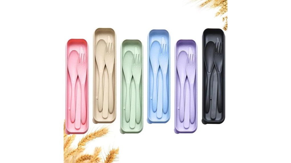 Travel Cutlery Sets with Case: Lightweight & Durable Choices 6 reusable 6 piece utensils set