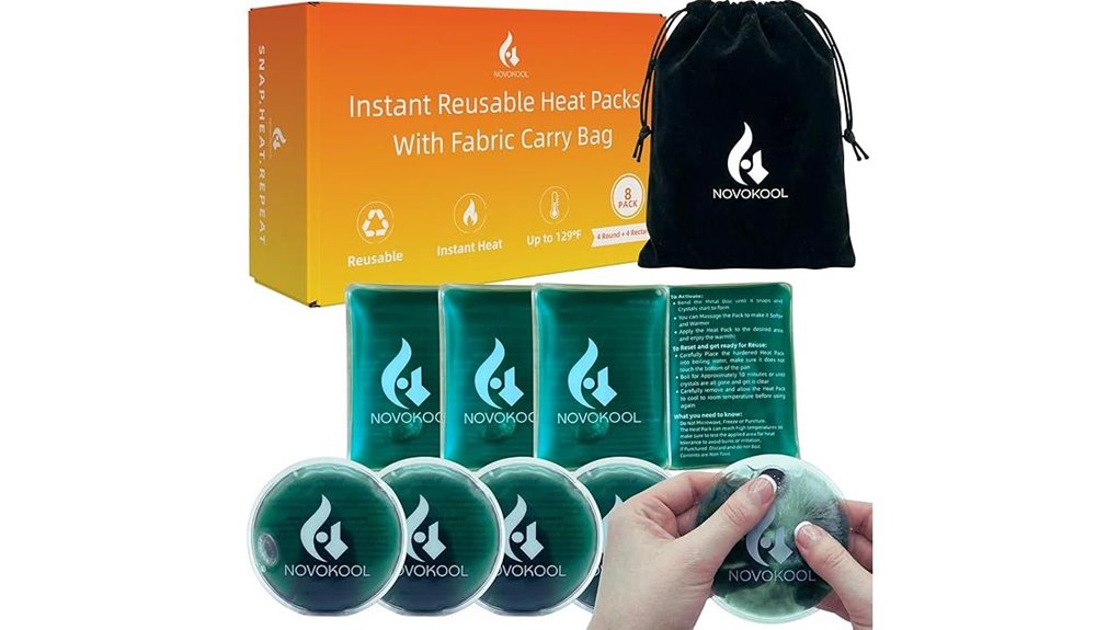 reusable 8 pack quick heat pads