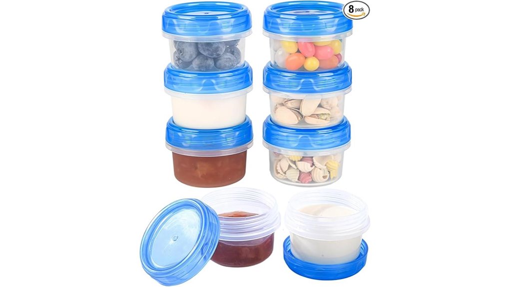 Leakproof Condiment Containers: Top Defense for Travel Lunch 14 reusable 8 piece 2oz containers
