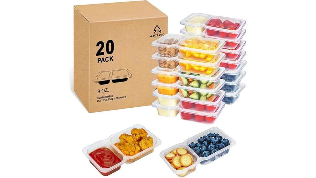 Reusable Snack Containers That Make Day Tours Easier 12 reusable 9oz double compartment containers