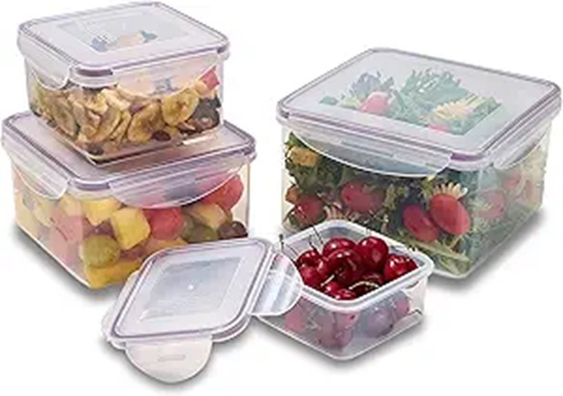 Travel-Friendly Food Storage Containers With Snap Lids 5 reusable bpa free food containers