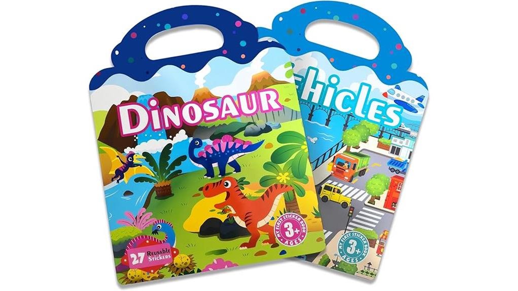 Reusable Sticker Books Toddlers Love for Creative Fun 7 reusable dinosaur vehicle stickers