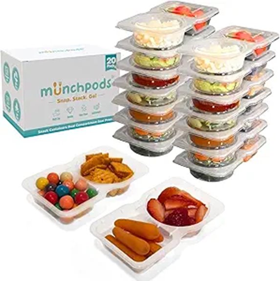 Leak-Proof Reusable Snack Containers to Keep Your Day Tours Fresh 14 reusable double compartment snacks 20pcs