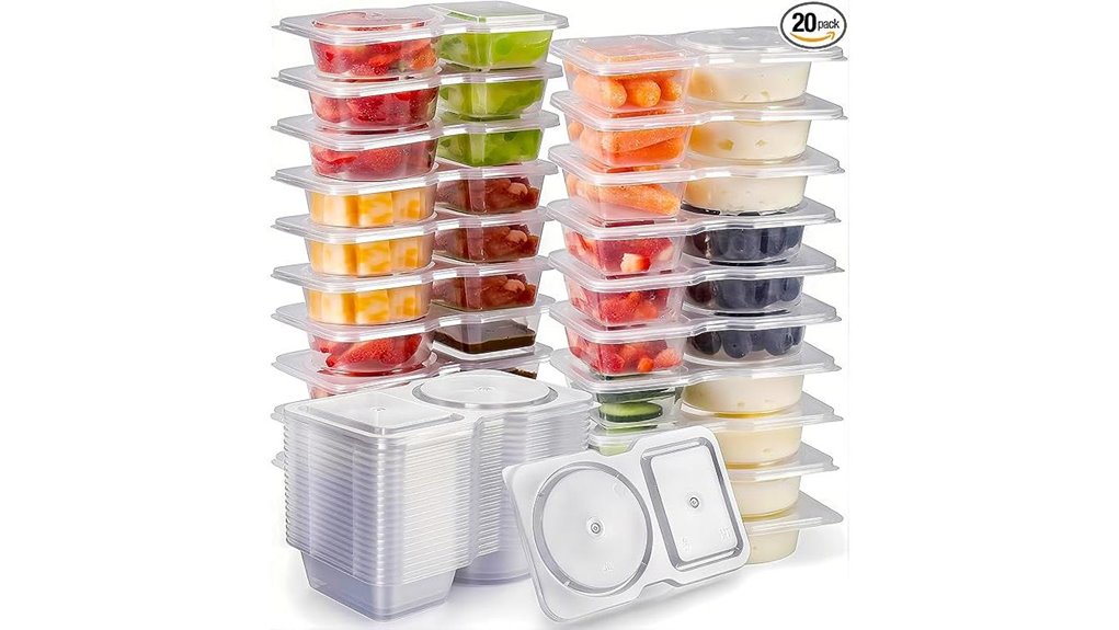 Best Leakproof Stackable Snack Containers for Day Tours 10 reusable double compartment travel pack