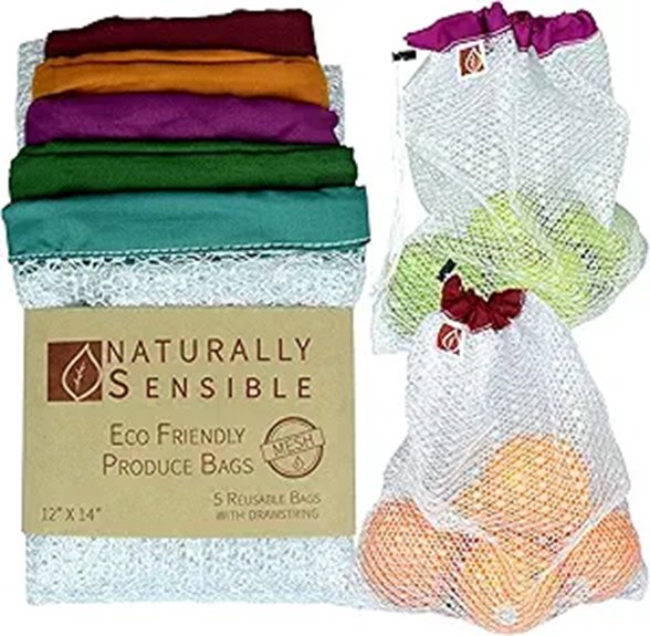 Reusable Produce Bags for Travel Apartments (Light Mesh) 15 reusable eco 12x14 bags