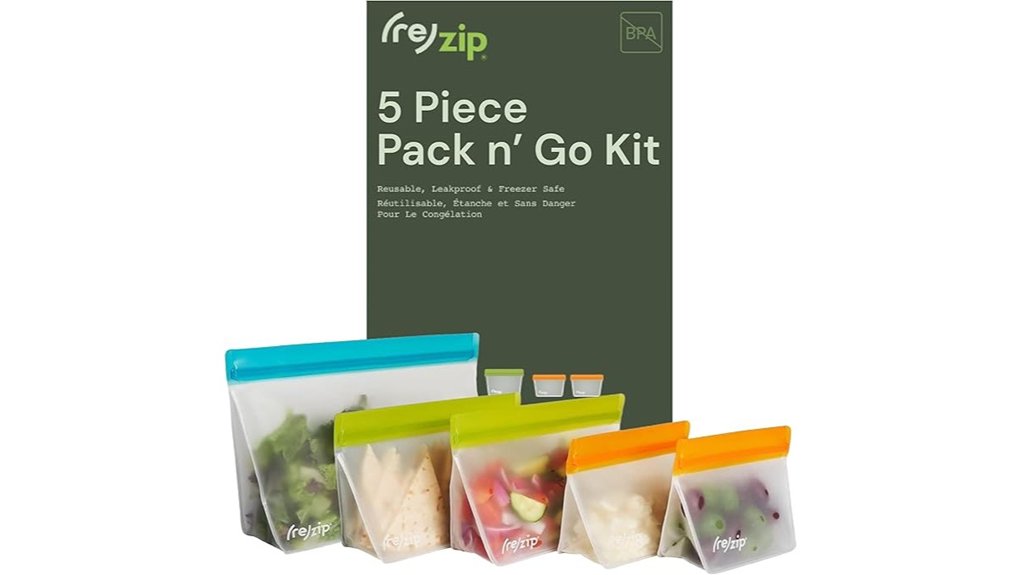 Reusable Snack Bags That Work Right with Zip or Clamp (Flight‑Friendly) 10 reusable five piece pack kit