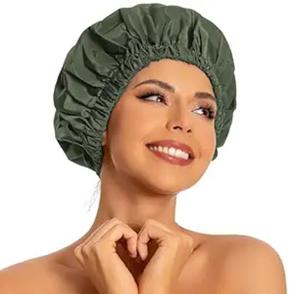 The Best Travel Shower Caps That Won’t Rip and Are Reusable 3 reusable green waterproof cap