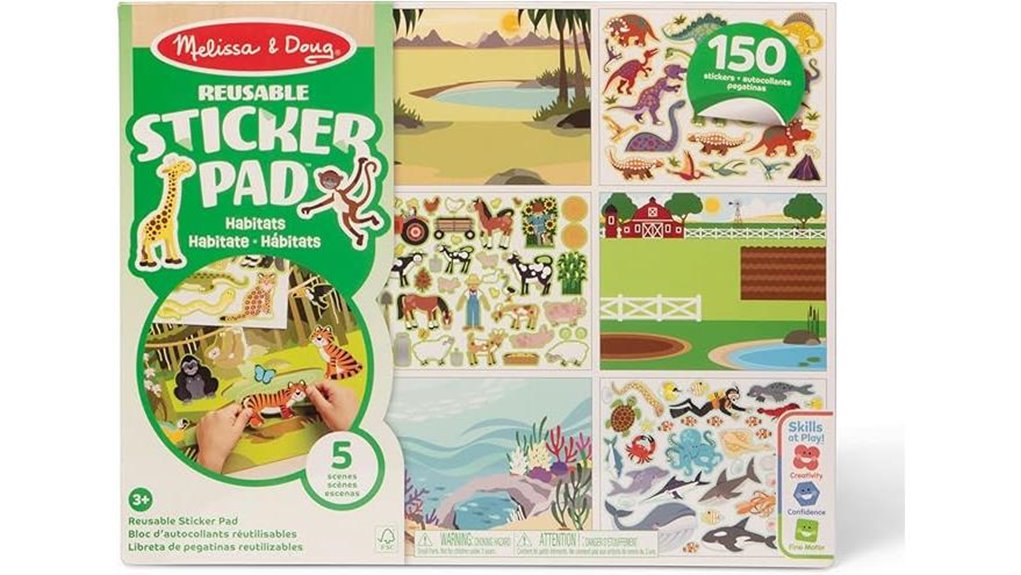 Reusable Sticker Books Toddlers Love for Creative Fun 9 reusable habitat sticker pad