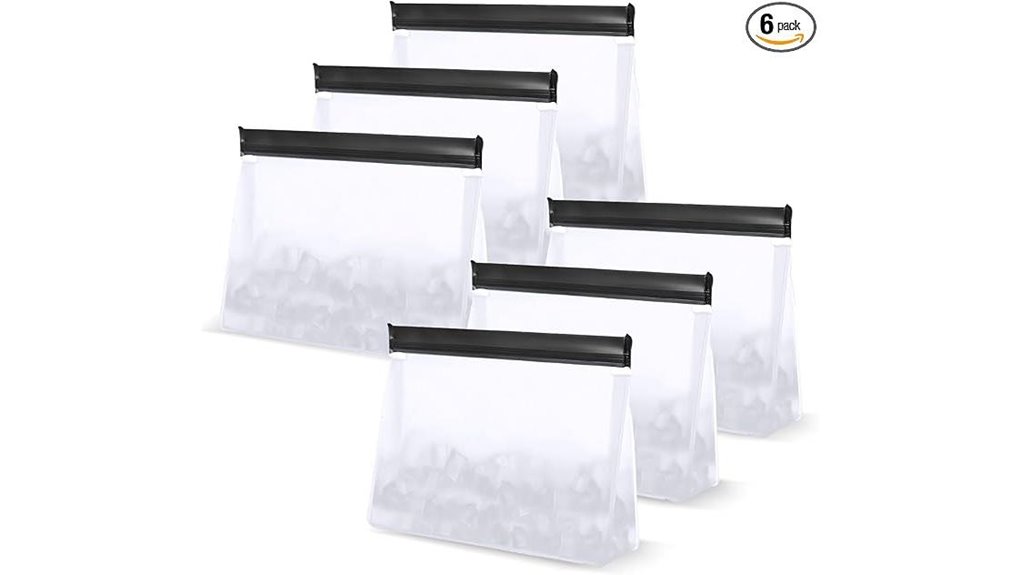 Reusable Ice Cube Bags (Freezer Safe) That Keep Ice Frozen 8 reusable leak proof ice bags