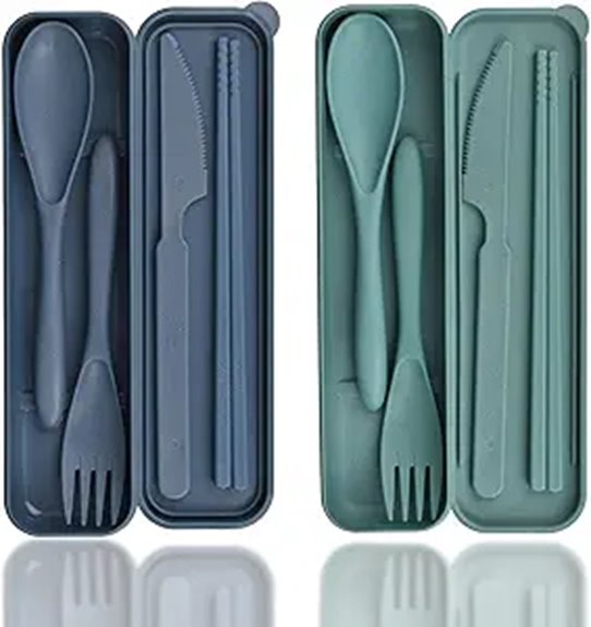 Travel Cutlery Sets That Pass Airport Security—Blade‑Free 12 reusable plastic utensils case