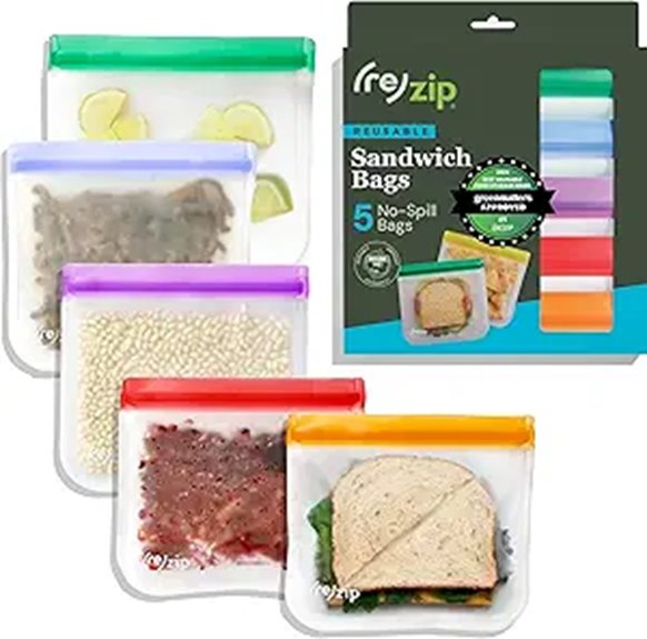 reusable sandwich 5 pack zip
