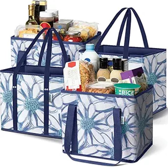 Best Foldable Tote Bags with Reinforced Bottoms (Market Runs) 11 reusable shopping grocery bags