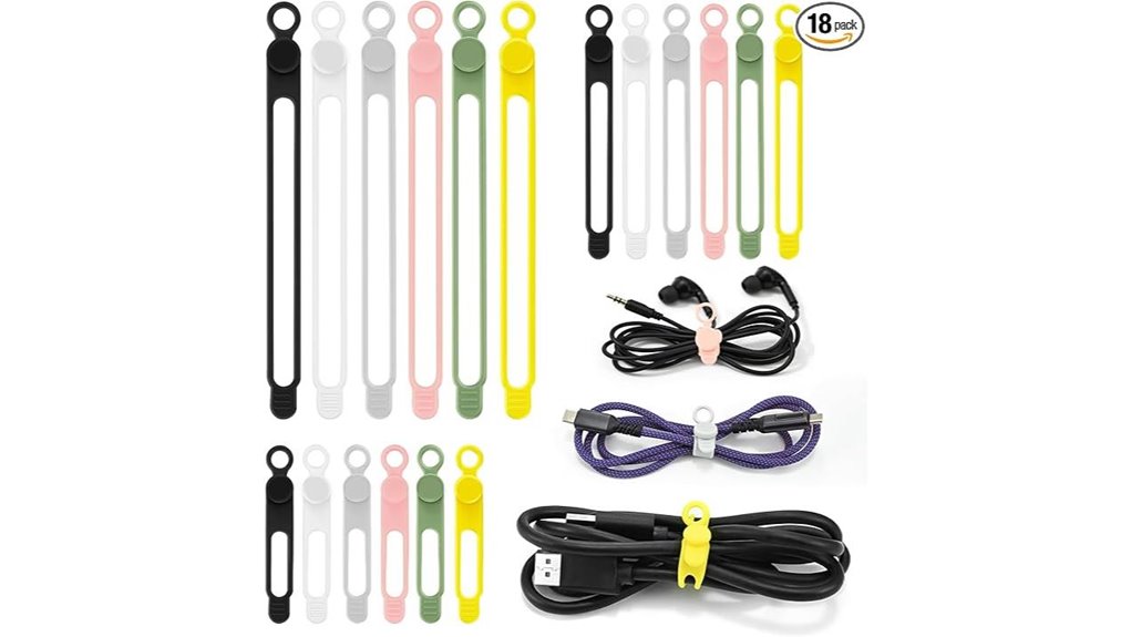 reusable silicone 6 color ties