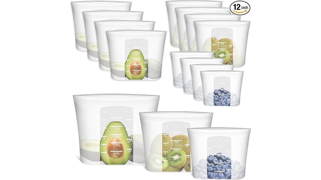 reusable silicone food 12 pack