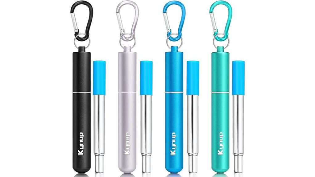 reusable silicone metal straws