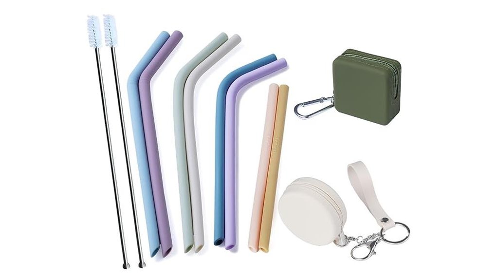 reusable silicone straws keychain