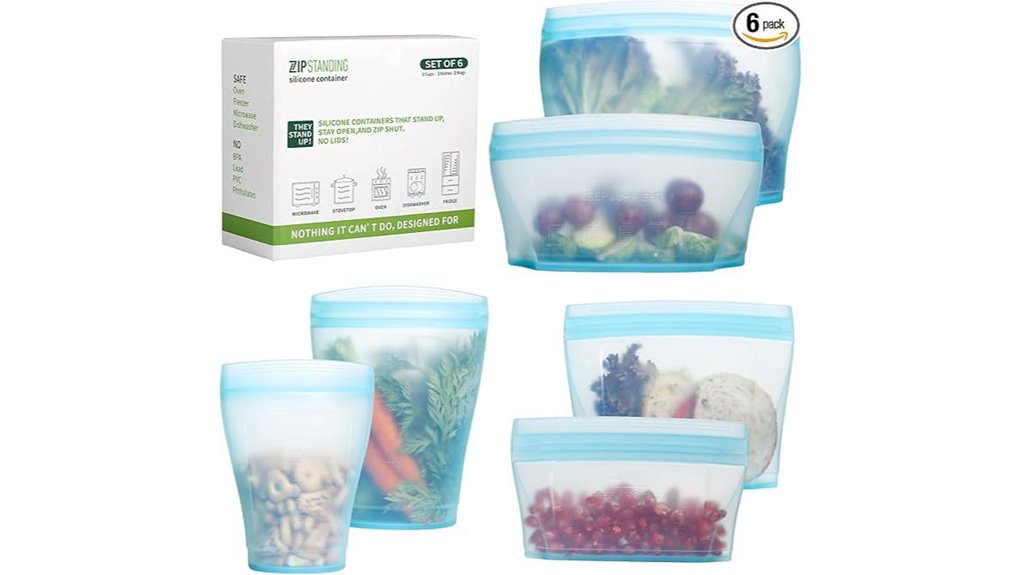 reusable silicone zip containers