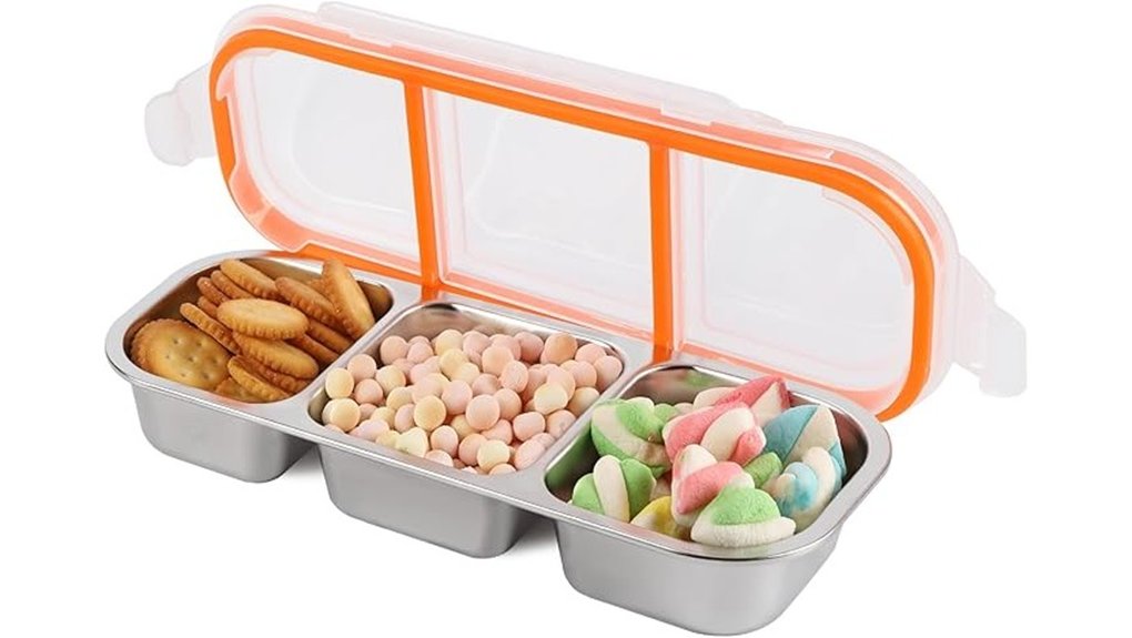 reusable stainless 3 compartment box