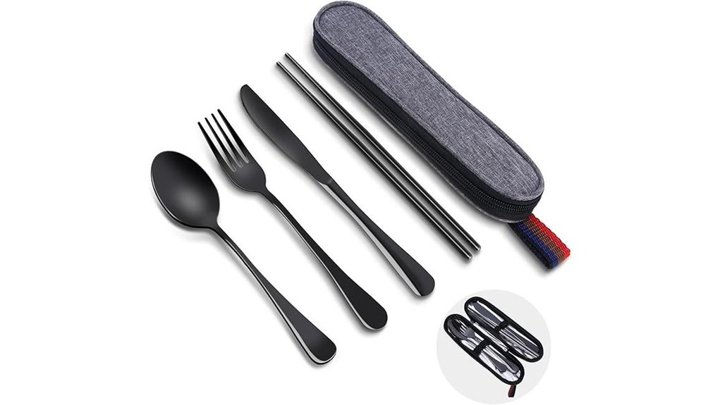 Travel Cutlery Sets That Pass Airport Security—Blade‑Free 6 reusable stainless travel utensils