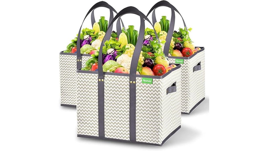 Best Foldable Tote Bags with Reinforced Bottoms (Market Runs) 7 reusable three grocery totes