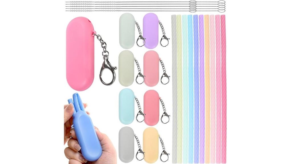 reusable travel silicone straws