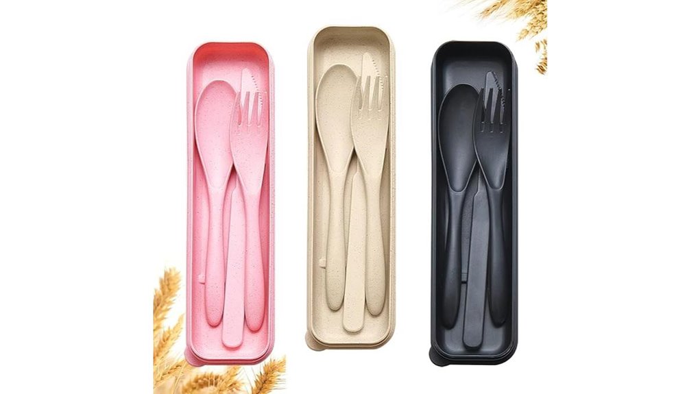 Durable & Light Travel Utensil Sets for Picnic Perfection 6 reusable travel utensils case