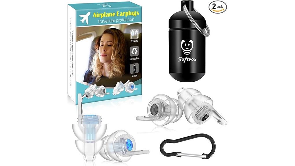 reusable two pair travel earplugs