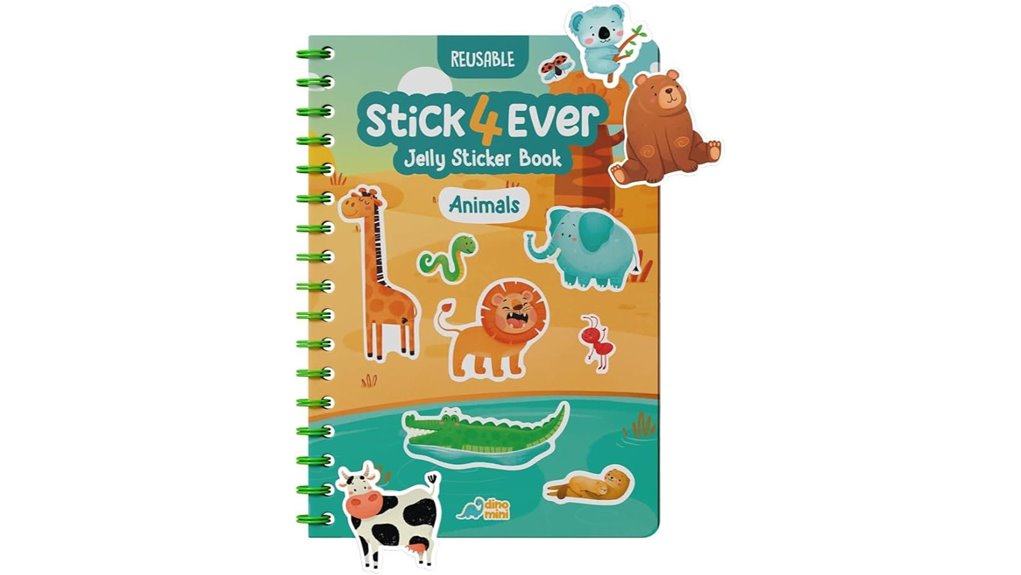 Reusable Sticker Books Toddlers Love for Creative Fun 4 reusable water proof animal stickers