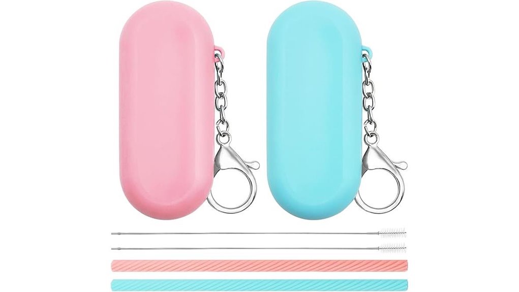 reversible silicone straw set