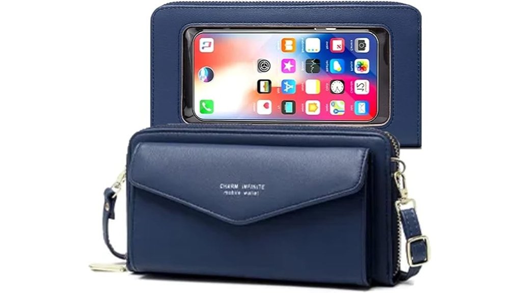 rfid blocking faux leather crossbody