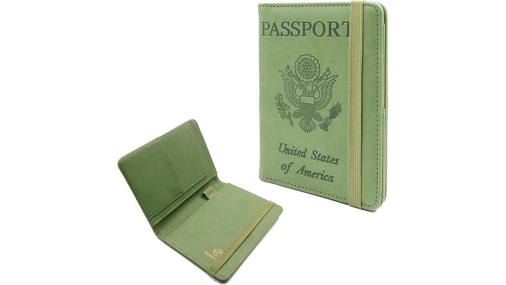 rfid blocking leather passport wallet
