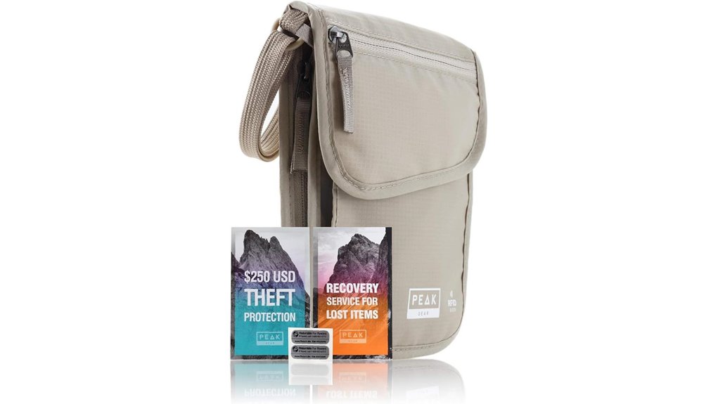 rfid protected travel neck wallet