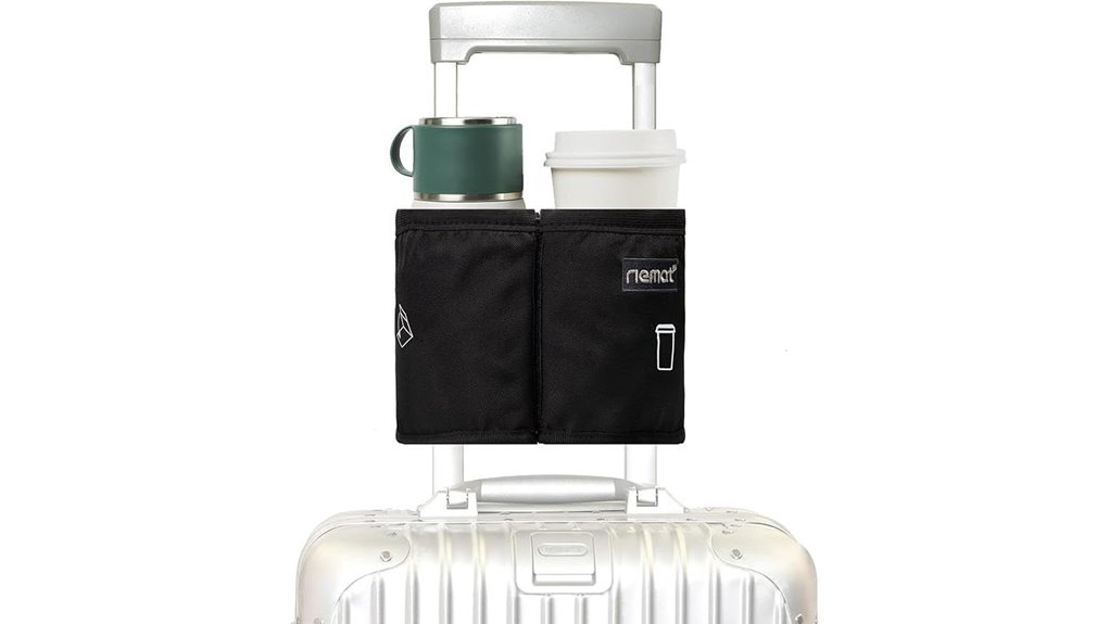 Luggage Handle Cups for Coffee on the Move (Clip‑On Holders) 15 riemot black travel holder
