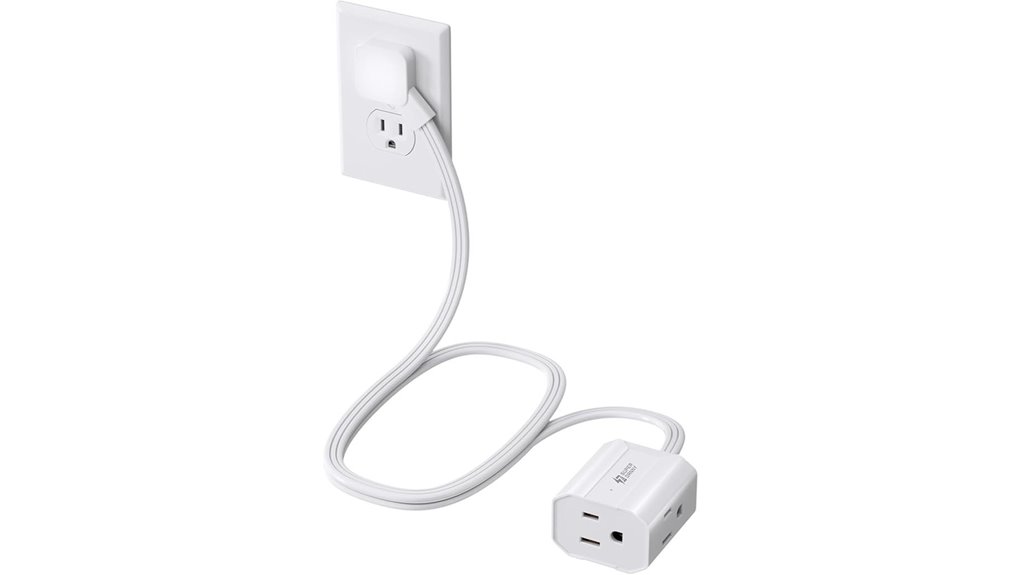 right angle mini 3 outlet strip