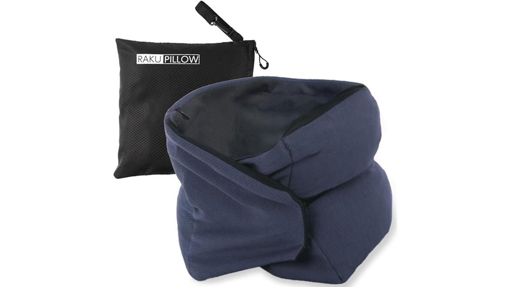 Travel Neck Pillows for Window Seats (Support Without Bulk) 7 riverland compact navy pillow