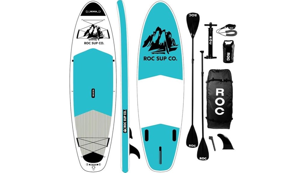 Best Travel-Friendly Inflatable Stand Up Paddleboards 8 roc inflatable wide stable