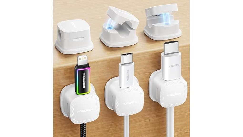 Hotel Desk Setup Hacks: Magnetic Cable Clips That Keep It Tidy 7 rocoren 6 pack magnetic clips