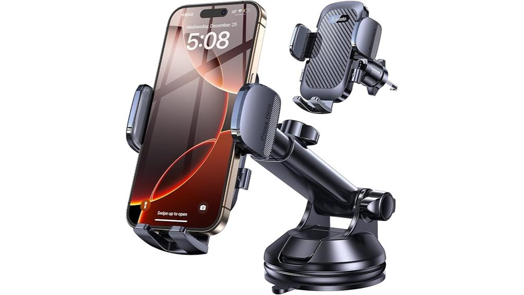 Universal Phone Mounts for Rental Cars: Vent vs Dash Guide 6 romuto super suction mount