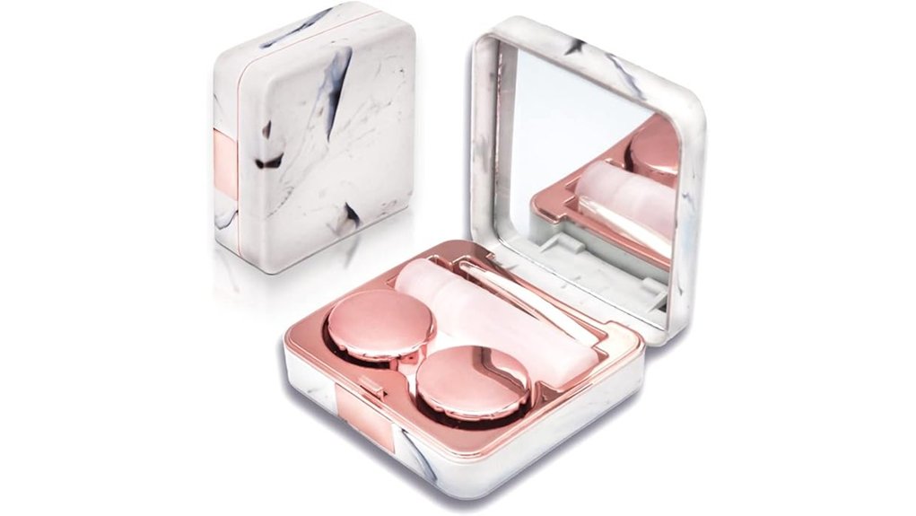 Leak‑Resistant Contact Lens Travel Kits Travelers Must Have 2 rose gold lens mirror