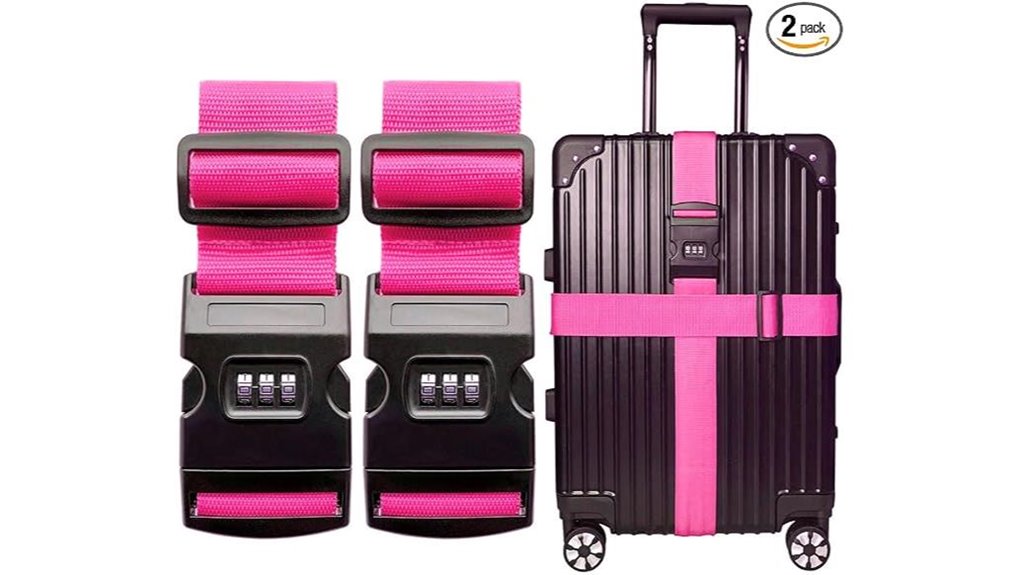 Top Luggage Straps with Combination Locks Worth the Cost 11 rose pink luggage straps