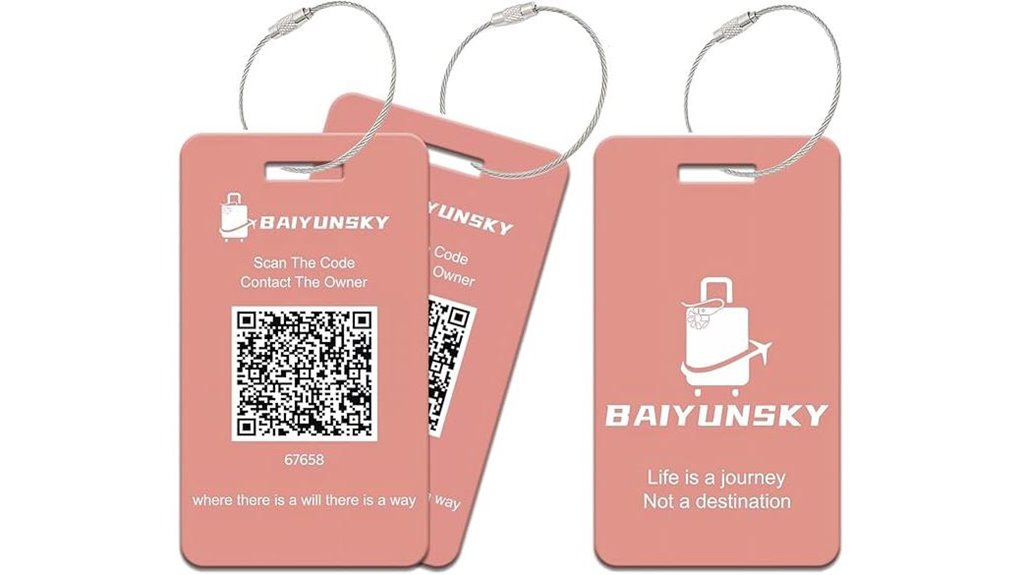 The Best Luggage Tags with QR Contact Cards for Privacy 8 rosegold waterproof qr tags